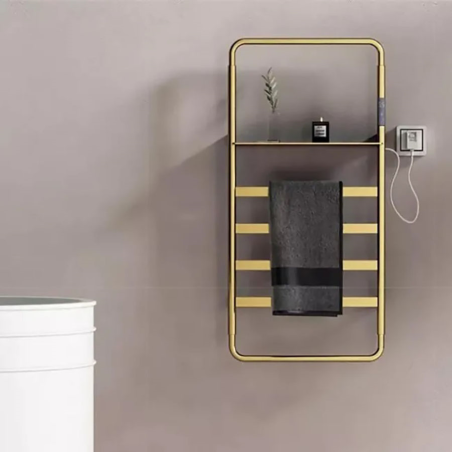 Sèche-Serviette Adès 300W - Luxe Doré, Chaleur Uniforme et Confort Optimal