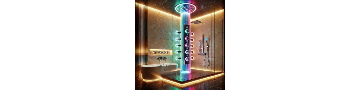 Colonnes de douche LED : design lumineux et ambiance unique pour votre salle de bain